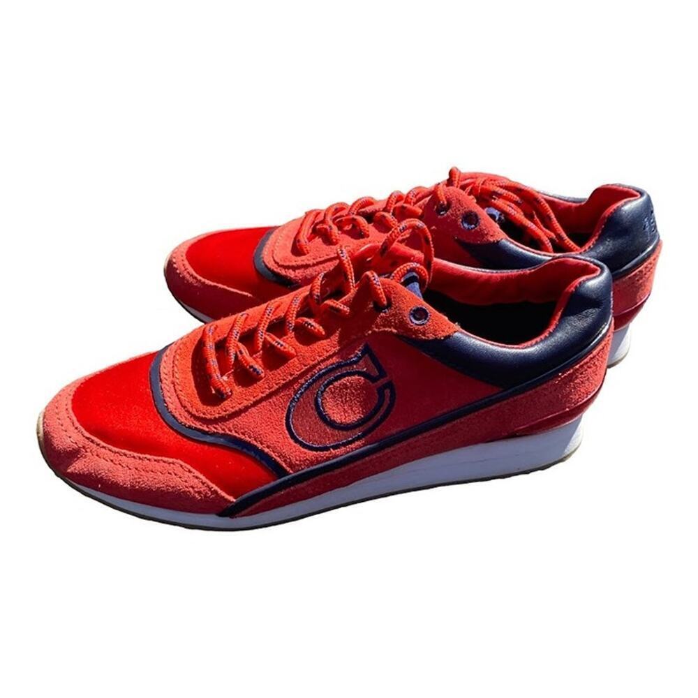 COACH 1941 Rosie Red Blue Suede Leather Runner Athletic Sneaker Women's 6.5M - Picture 4 of 12